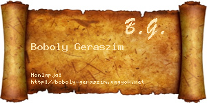 Boboly Geraszim névjegykártya